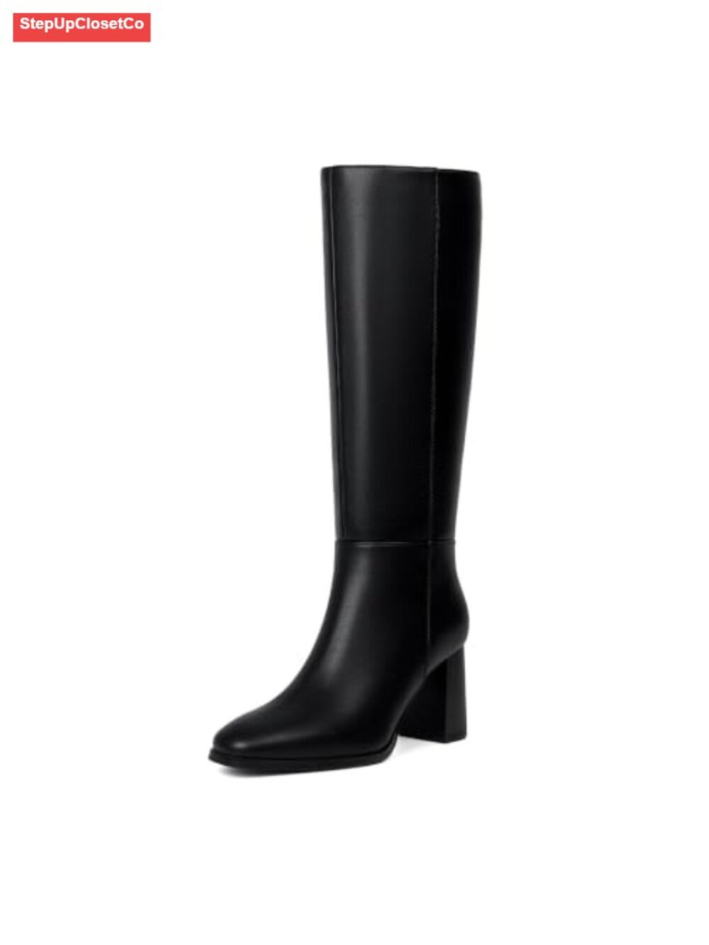 Women's Square Toe Knee High Boots Chunky Heel Tall Fall Boots
